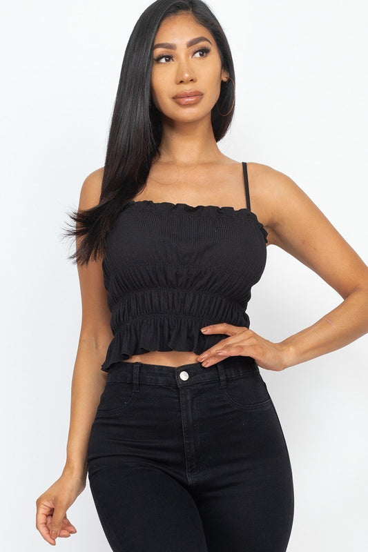 Tiered Shirred Body Crop Top - Absolute Fashion 2020