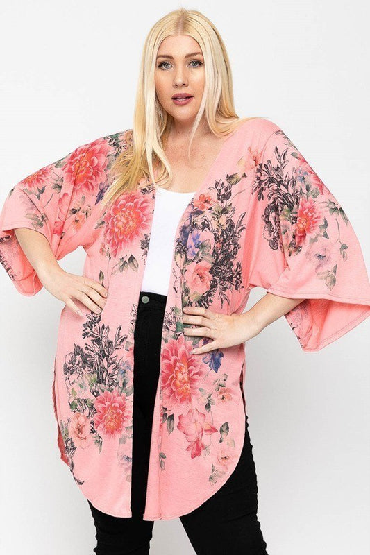 Floral Print, Long Body Cardigan - Absolute Fashion 2020