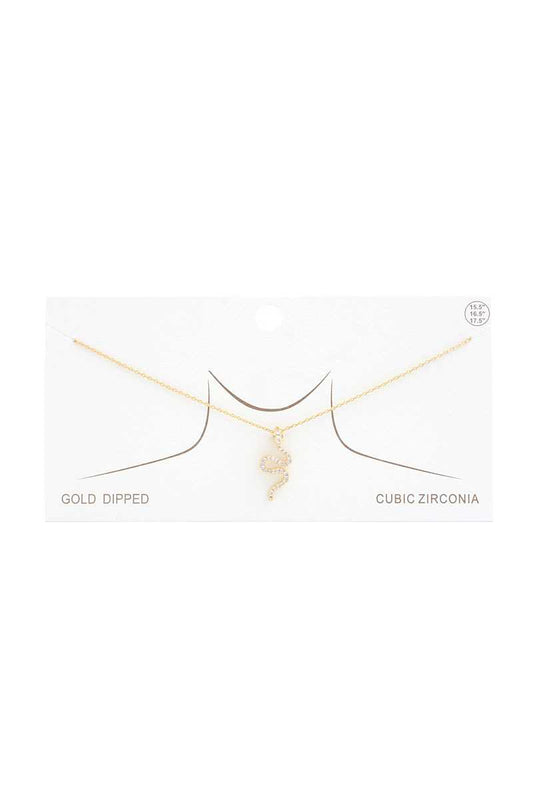 Rhinestone Snake Charm Necklace - Absolute Fashion 2020