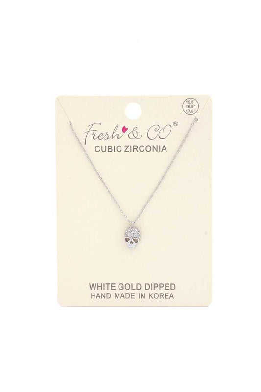 Dainty Rhinestone Skull Necklace - Absolute Fashion 2020