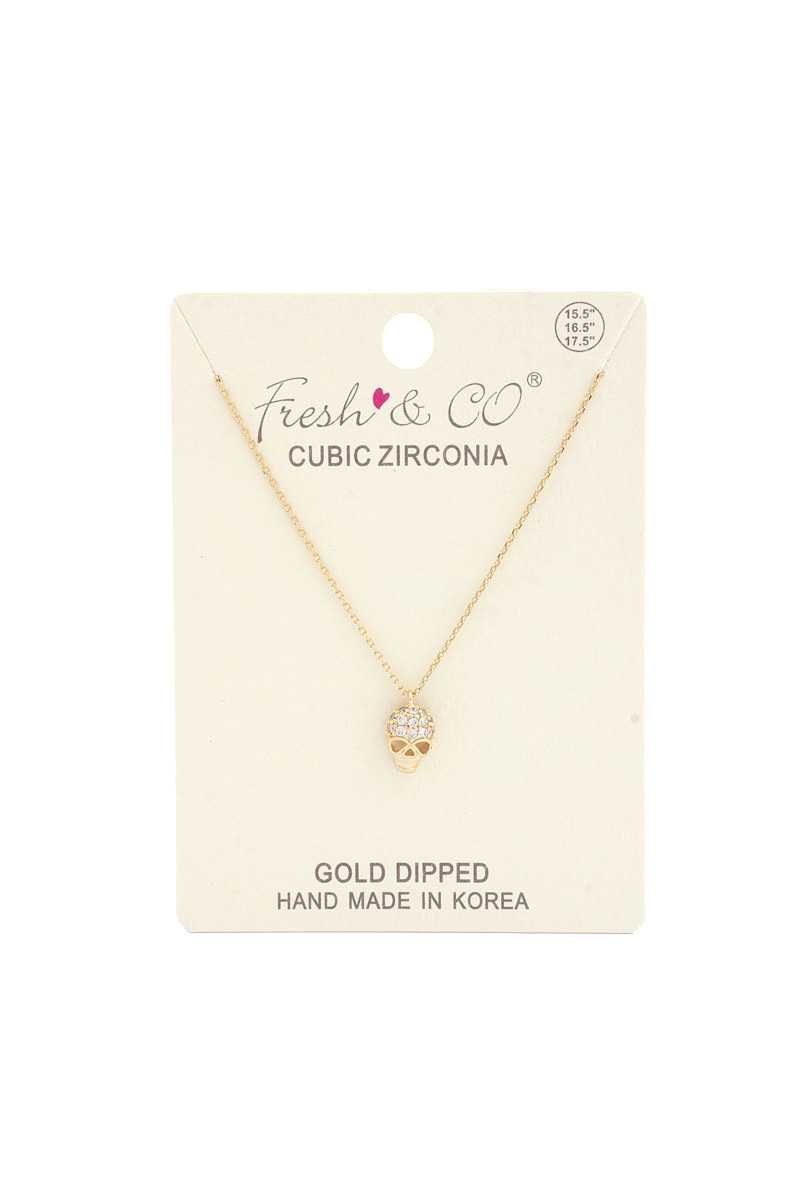 Dainty Rhinestone Skull Necklace - Absolute Fashion 2020