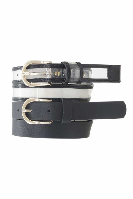 Black Clear & Color Duo Belt Set - Absolute Fashion 2020