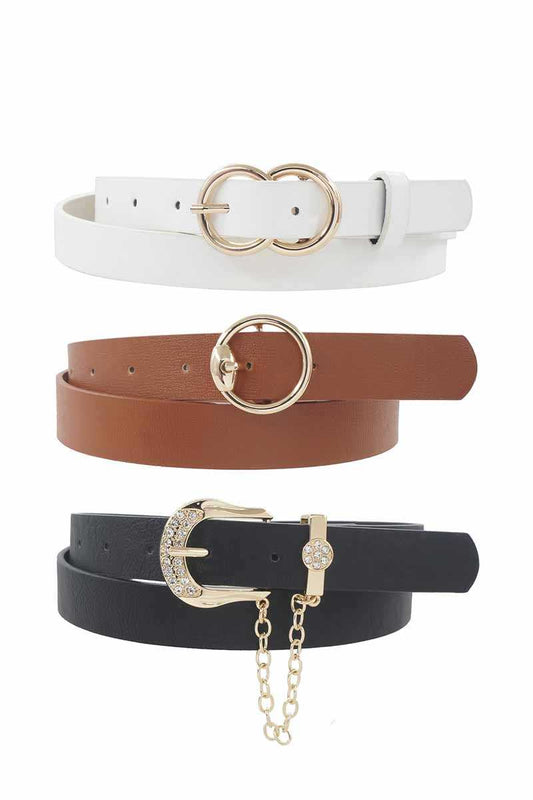 Infinity Circle U With Chain Drop Trio Belt - Absolute Fashion 2020