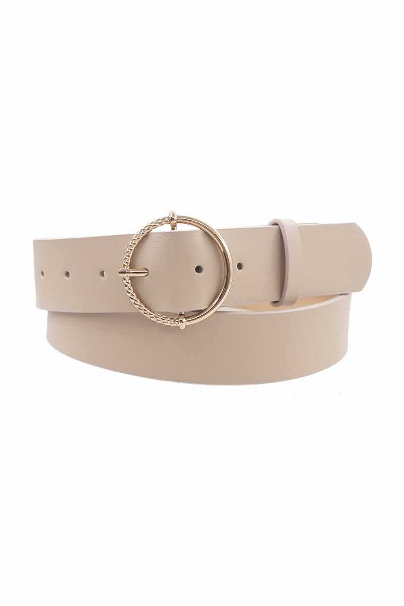 Half Textured Circle Buckle Belt - Absolute Fashion 2020