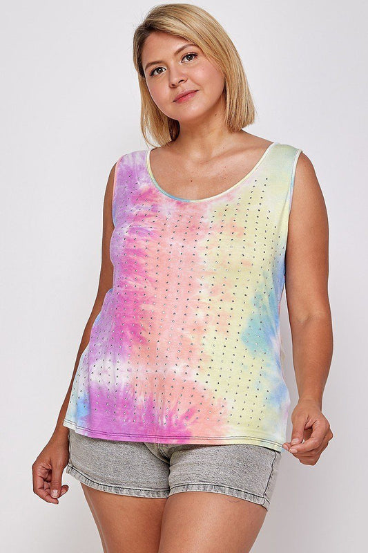Tie Dye Tank With Studded Detail To - Absolute Fashion 2020
