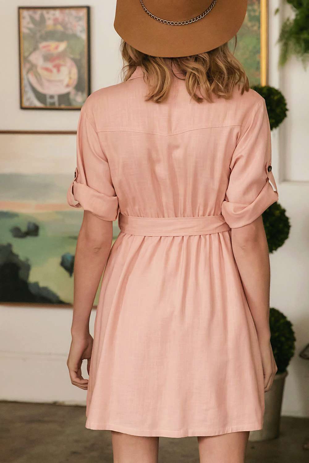 Drop Shoulder With Saist Tie Belted Dress - Absolute Fashion 2020