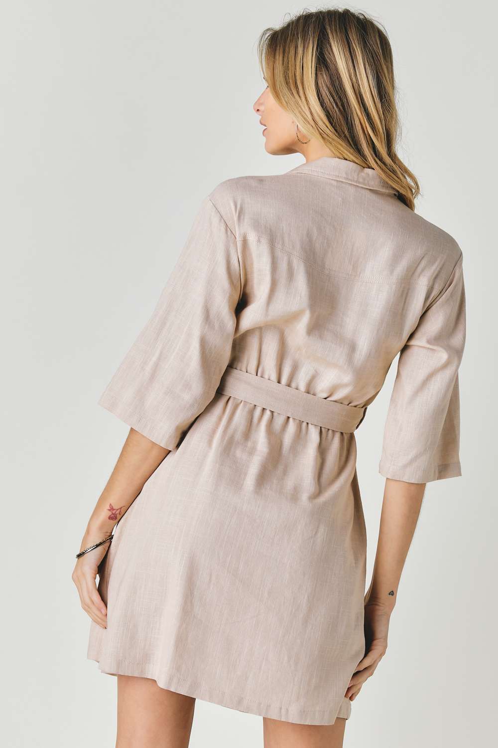 Drop Shoulder With Saist Tie Belted Dress - Absolute Fashion 2020