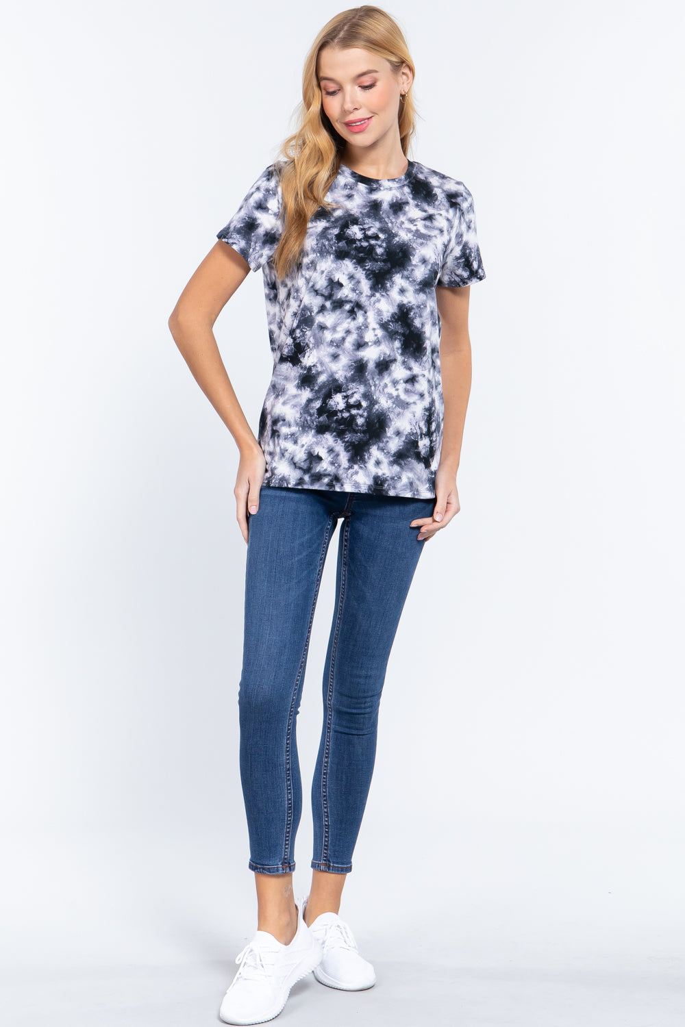 Short Slv Tie-dye Cotton Jersey Top - Absolute Fashion 2020
