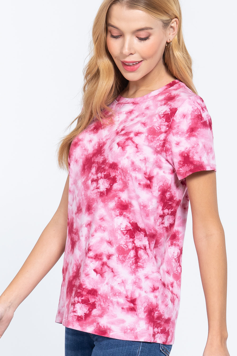 Short Slv Tie-dye Cotton Jersey Top - Absolute Fashion 2020