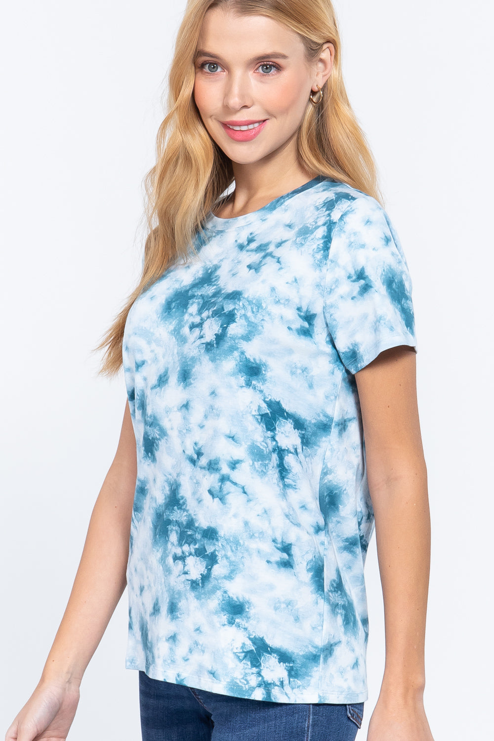 Short Slv Tie-dye Cotton Jersey Top - Absolute Fashion 2020