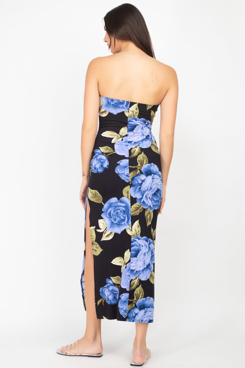Floral Strapless Maxi Dress - Absolute Fashion 2020