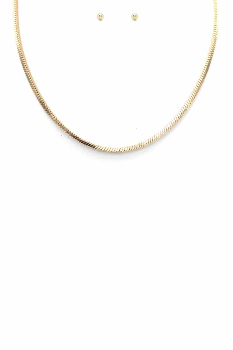 Herringbone Metal Chain Necklace - Absolute Fashion 2020