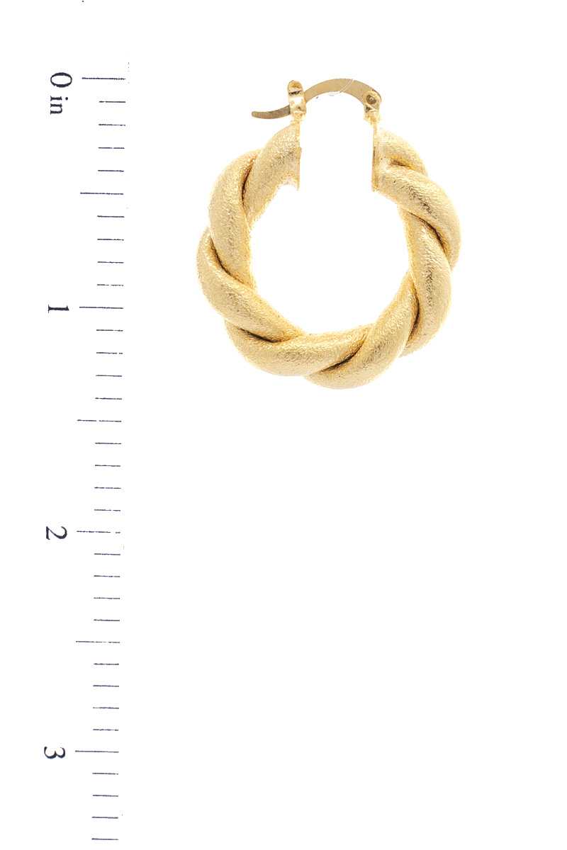 Twisted 14k Gold Dipped Hoop Earring - Absolute Fashion 2020
