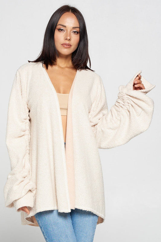 Cute Fuzzy Open Front Cardigan - Absolute Fashion 2020