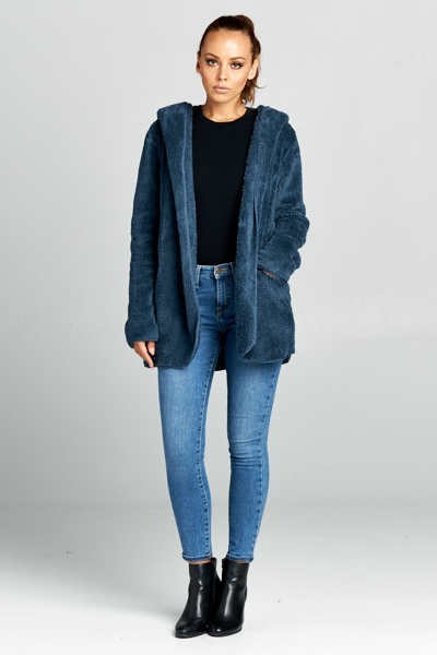 Hooded Fuzzy Fur Jacket - Absolute Fashion 2020