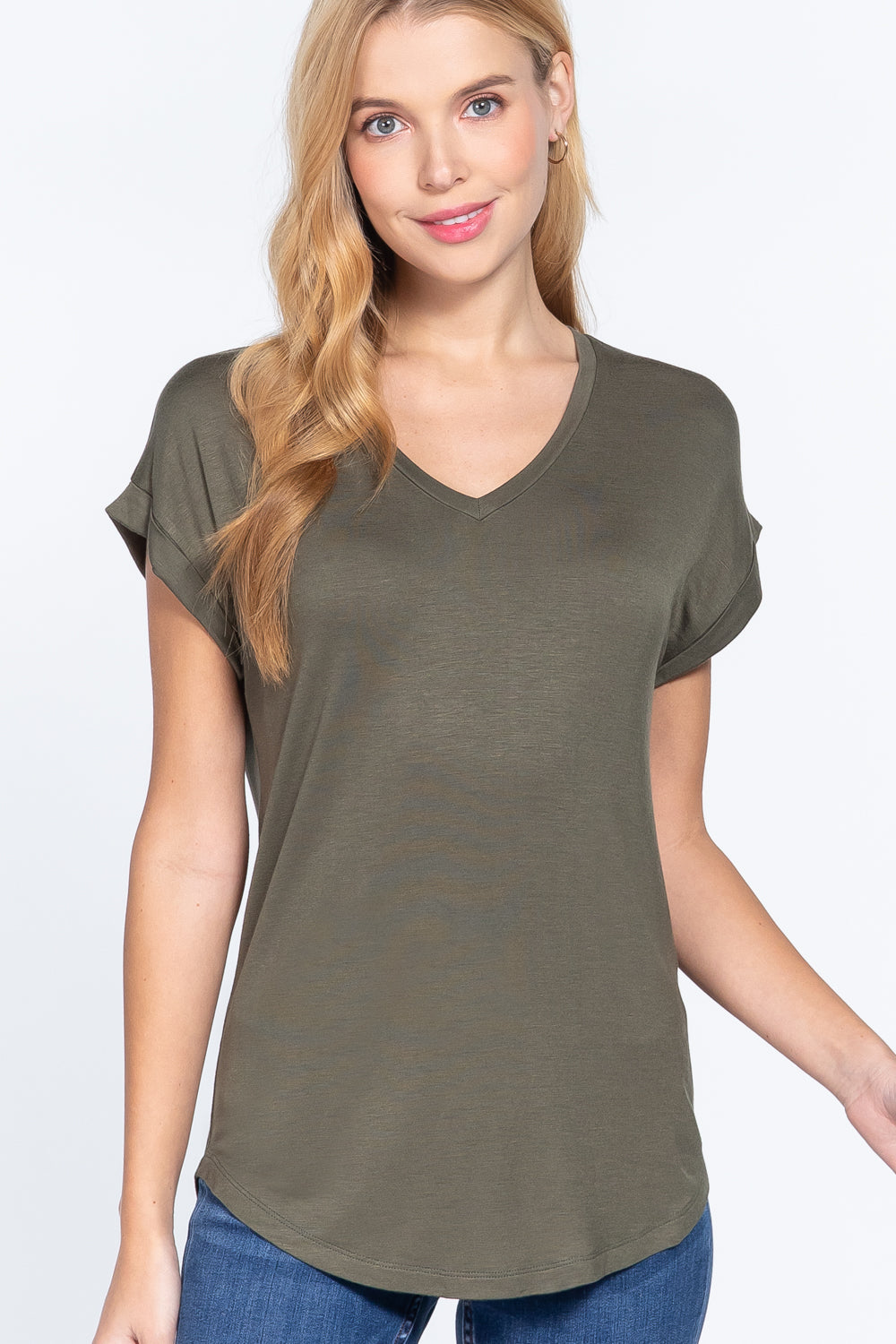 Dolman Slv V-neck Rayon Jersey Top - Absolute Fashion 2020