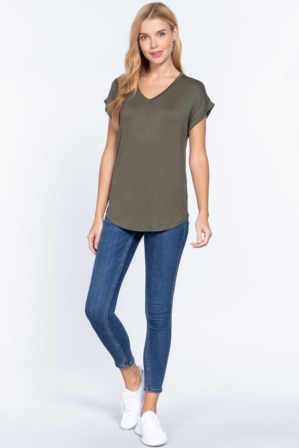 Dolman Slv V-neck Rayon Jersey Top - Absolute Fashion 2020