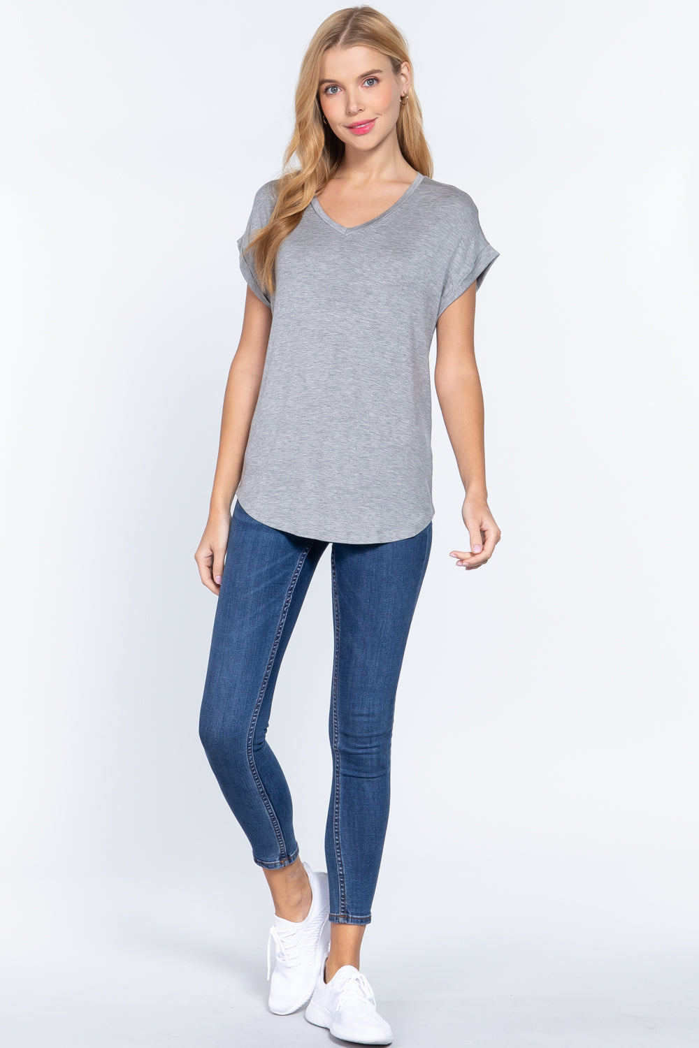 Dolman Slv V-neck Rayon Jersey Top - Absolute Fashion 2020