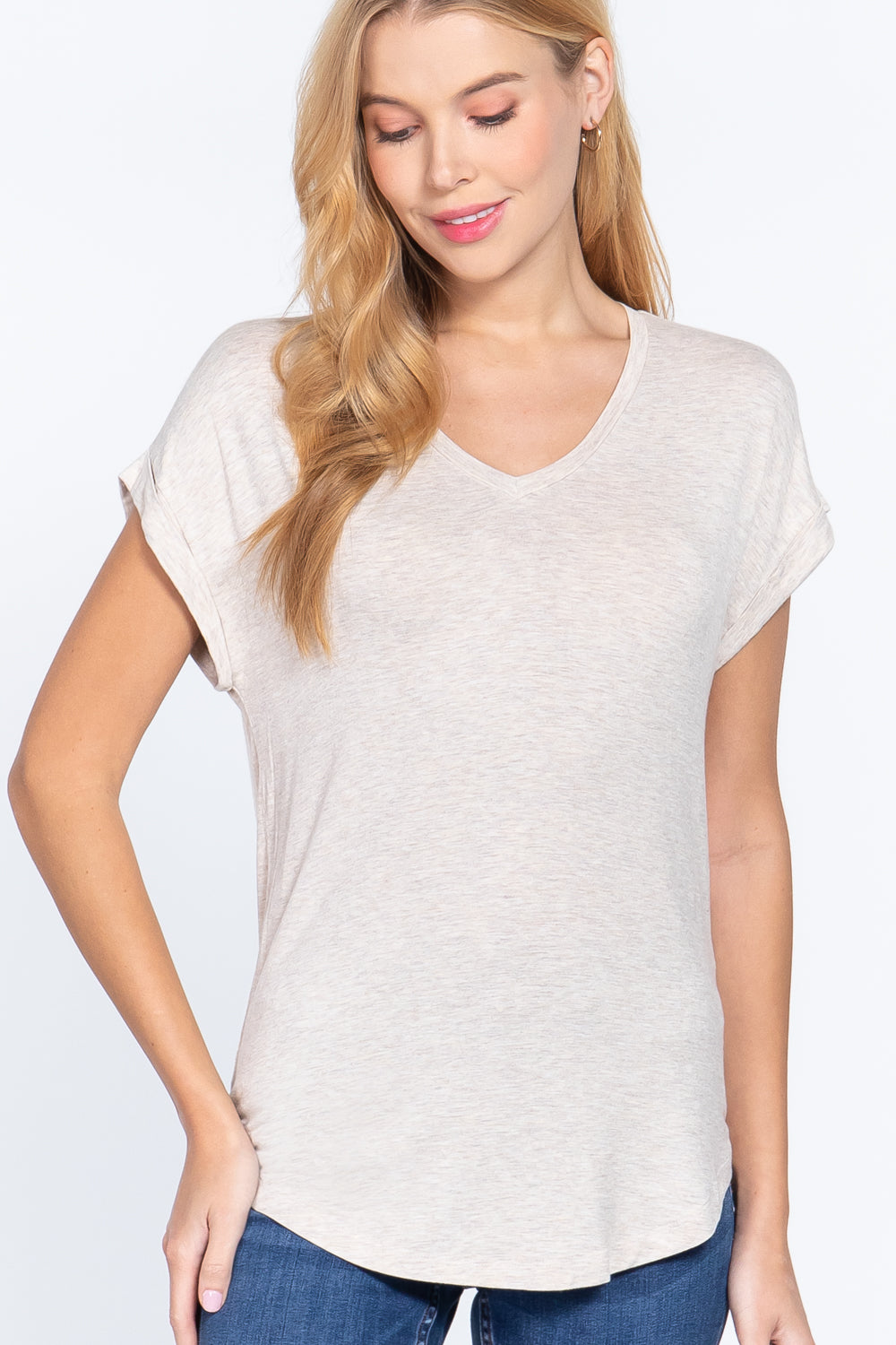 Dolman Slv V-neck Rayon Jersey Top - Absolute Fashion 2020