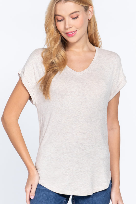 Dolman Slv V-neck Rayon Jersey Top - Absolute Fashion 2020