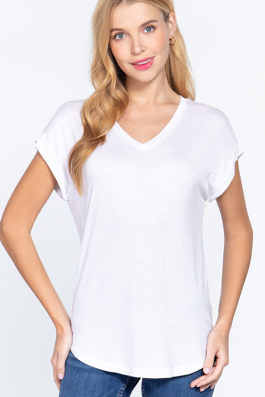 Dolman Slv V-neck Rayon Jersey Top - Absolute Fashion 2020