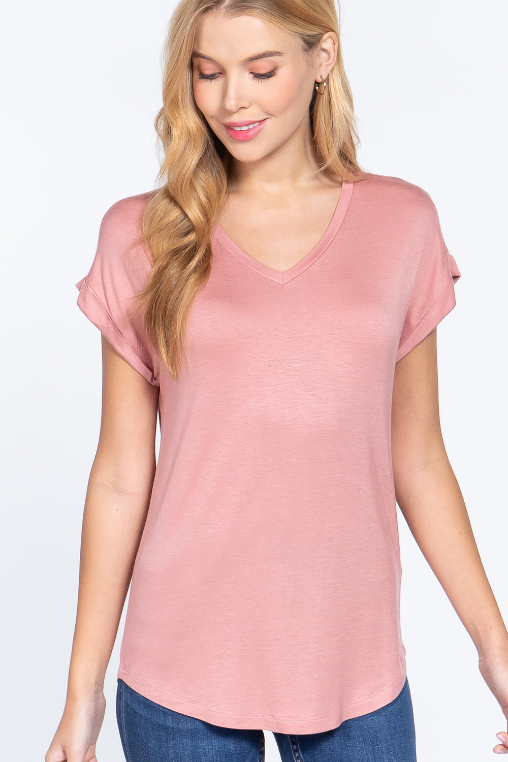 Dolman Slv V-neck Rayon Jersey Top - Absolute Fashion 2020