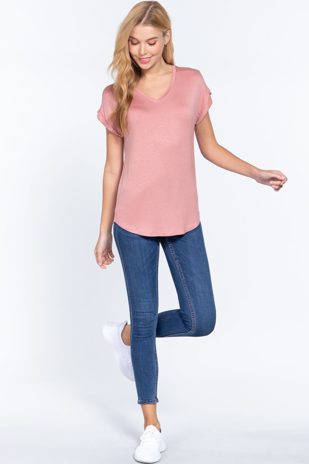 Dolman Slv V-neck Rayon Jersey Top - Absolute Fashion 2020
