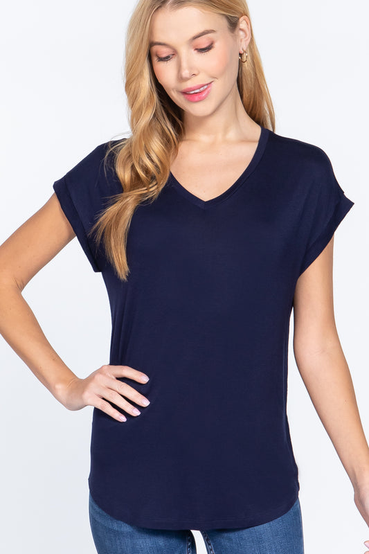 Dolman Slv V-neck Rayon Jersey Top - Absolute Fashion 2020