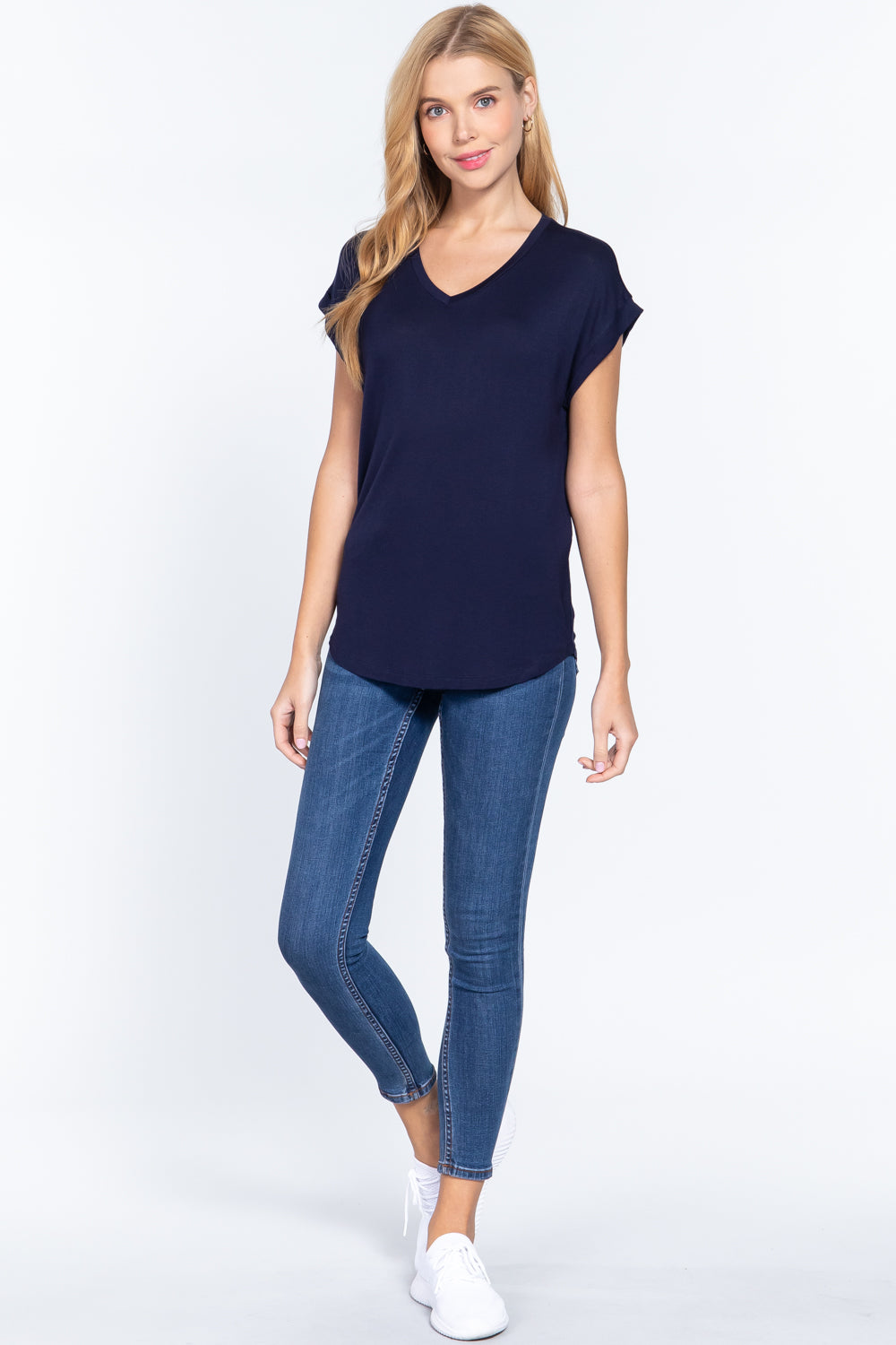 Dolman Slv V-neck Rayon Jersey Top - Absolute Fashion 2020