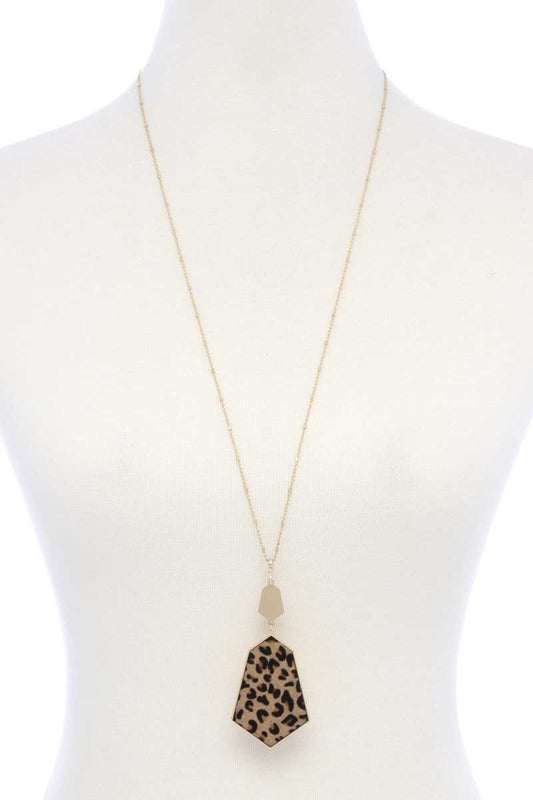 Faux Fur Animal Print Pendant Necklace - Absolute Fashion 2020