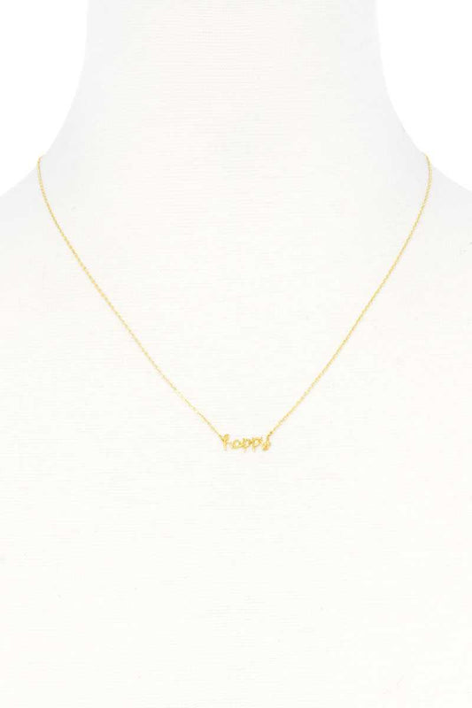 Happy Message Dainty Metal Necklace - Absolute Fashion 2020