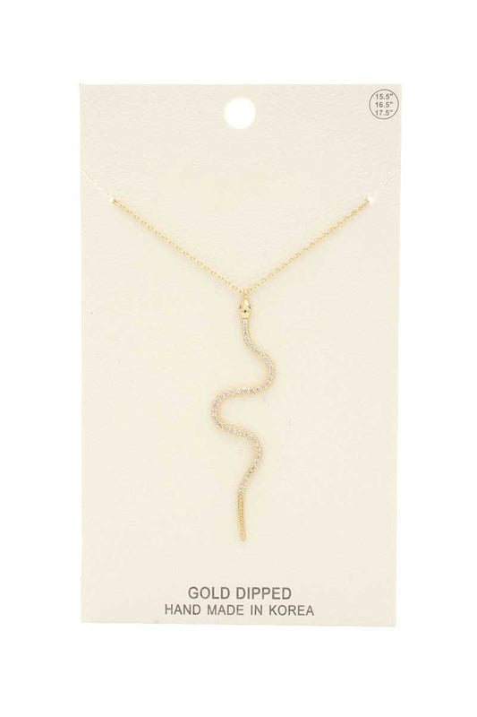 Rhinestone Snake Pendant Necklace - Absolute Fashion 2020