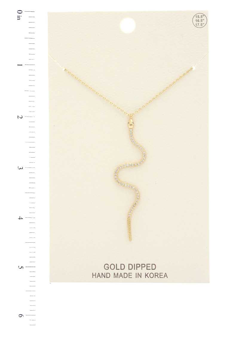Rhinestone Snake Pendant Necklace - Absolute Fashion 2020