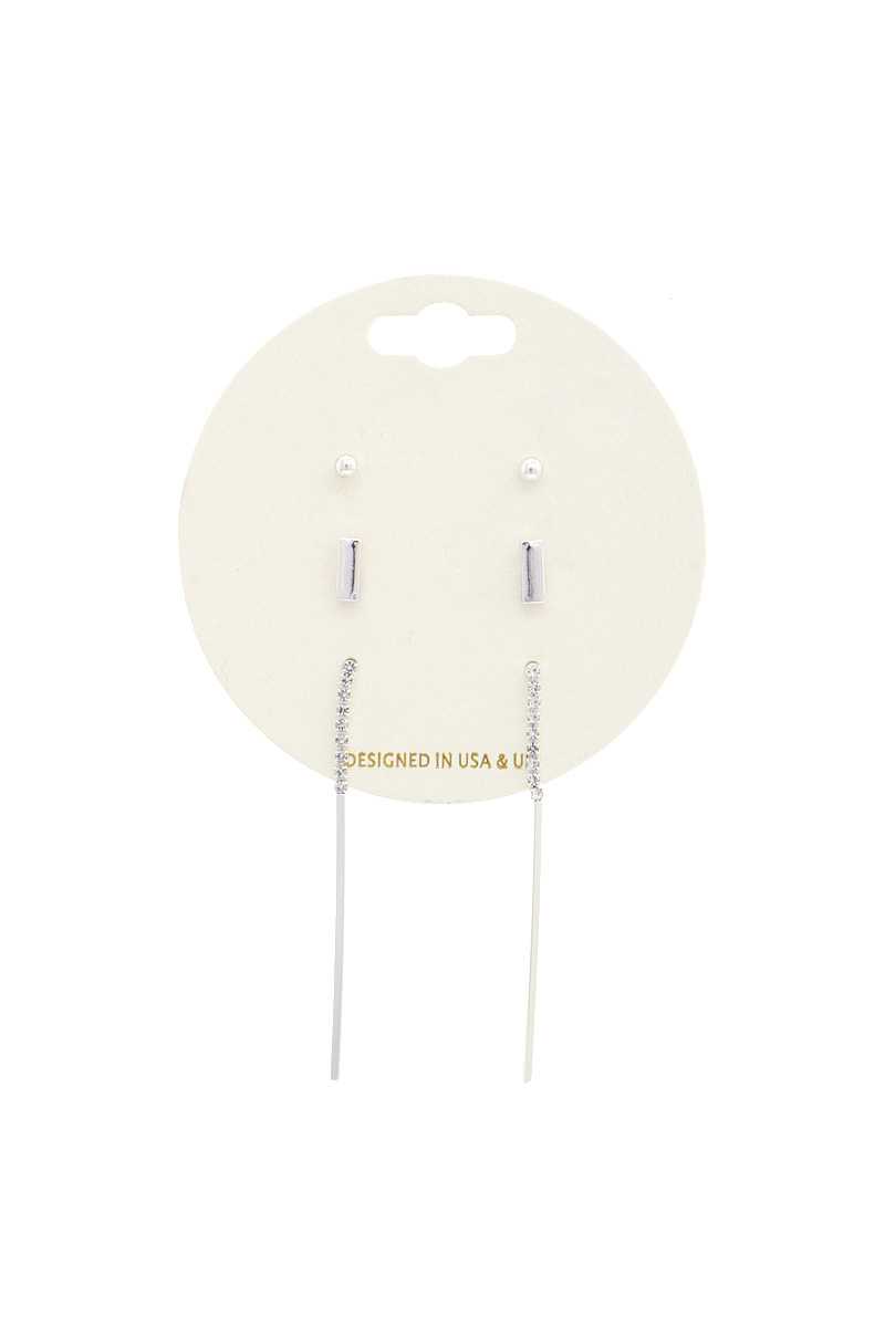 Thin Rhinestone Metal Earring - Absolute Fashion 2020