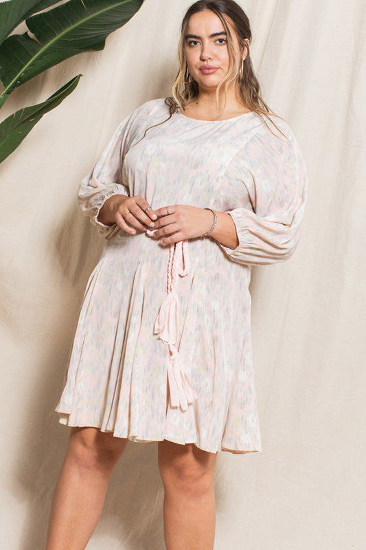 Abstract Printed Mini Swing Woven Dress - Absolute Fashion 2020