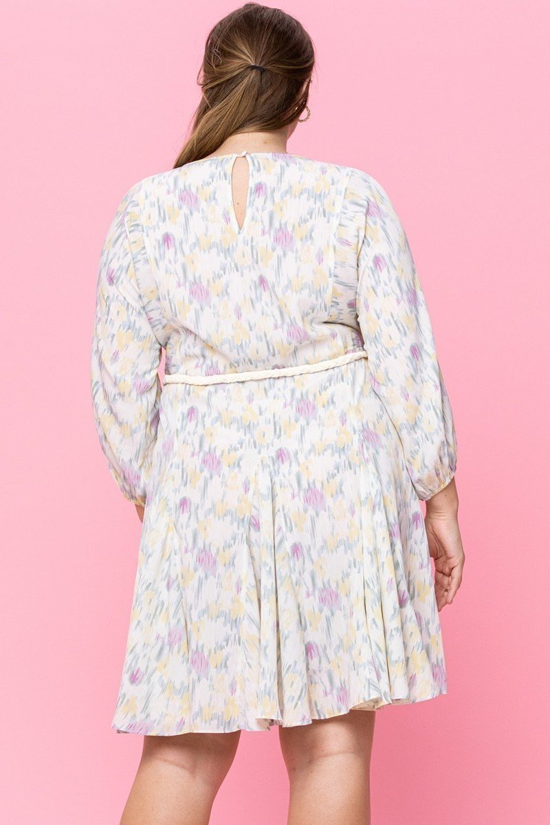 Abstract Printed Mini Swing Woven Dress - Absolute Fashion 2020