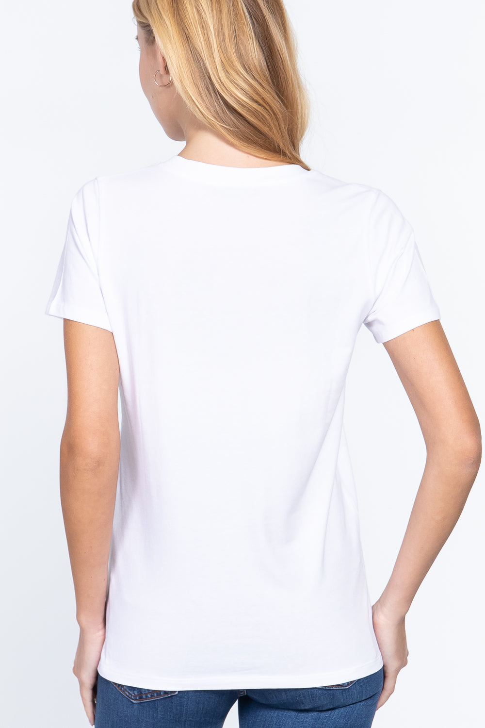 Short Sleeve V-neck Boxy Tee - Absolute Fashion 2020