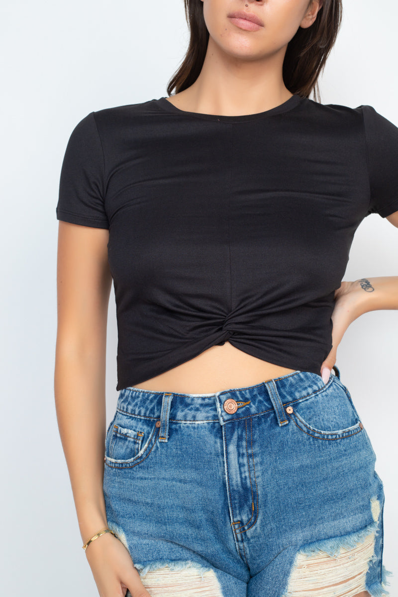 Twist-front Short Sleeve Top - Absolute Fashion 2020