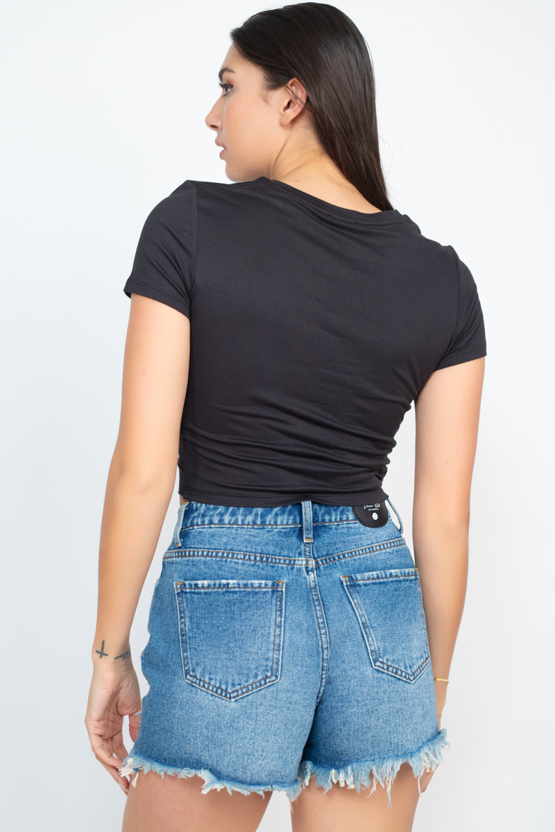 Twist-front Short Sleeve Top - Absolute Fashion 2020