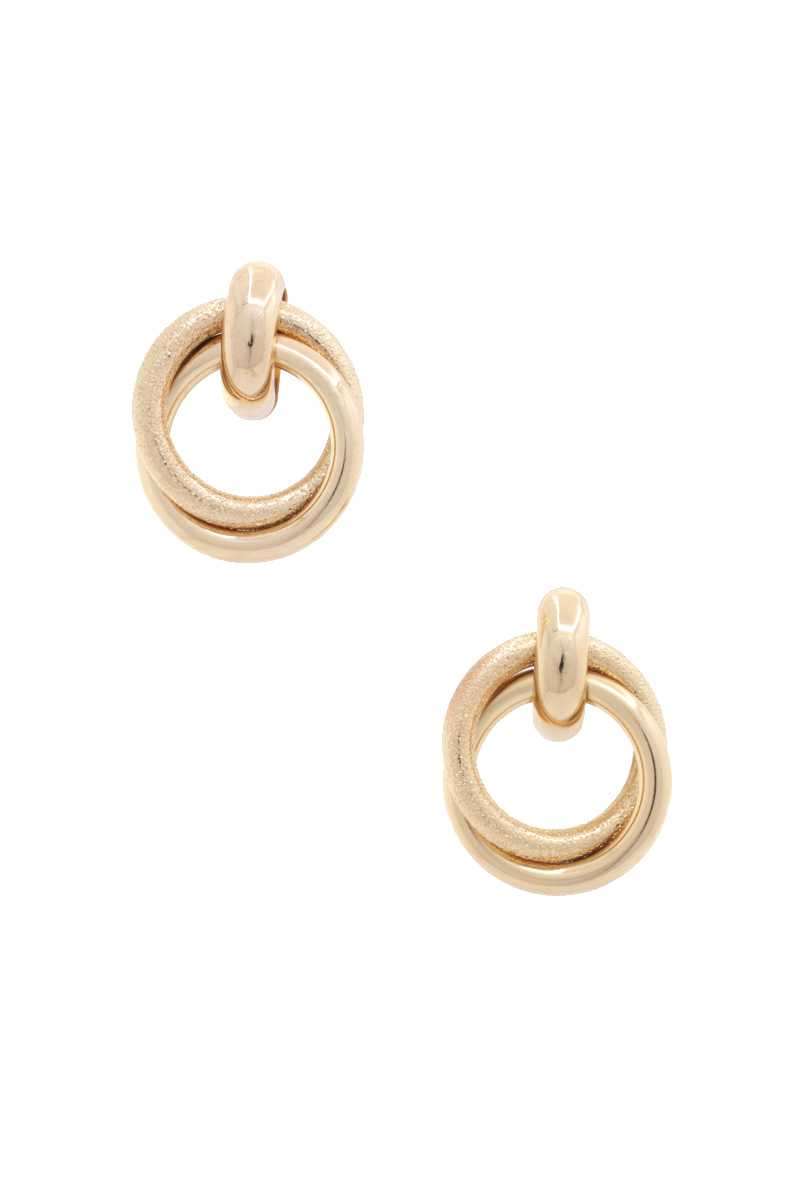 Double Circle Link Metal Earring - Absolute Fashion 2020