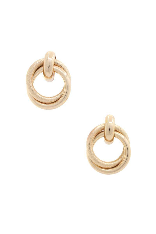 Double Circle Link Metal Earring - Absolute Fashion 2020