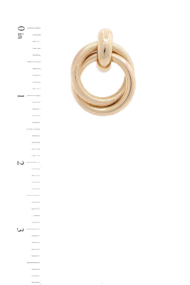 Double Circle Link Metal Earring - Absolute Fashion 2020