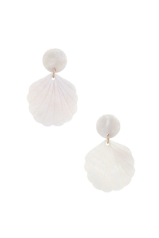 Sea Shell Acetate Post Drop Earring - Absolute Fashion 2020