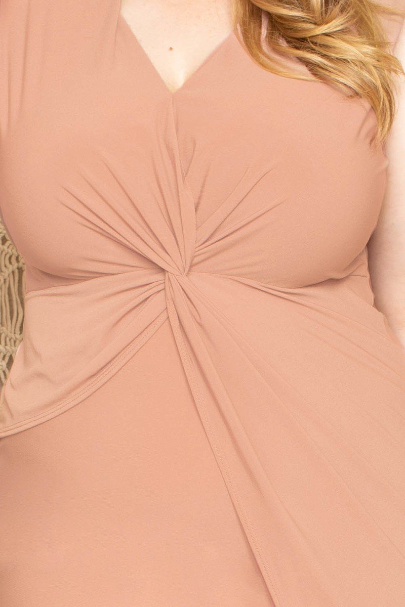 Twist Waist Plus Size Mini Dress - Absolute Fashion 2020