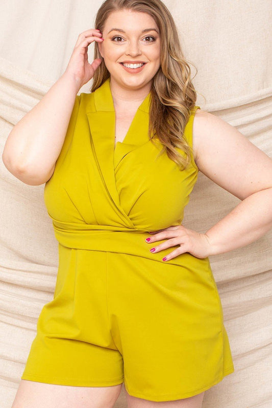 Collared Neck Plus Size Romper - Absolute Fashion 2020
