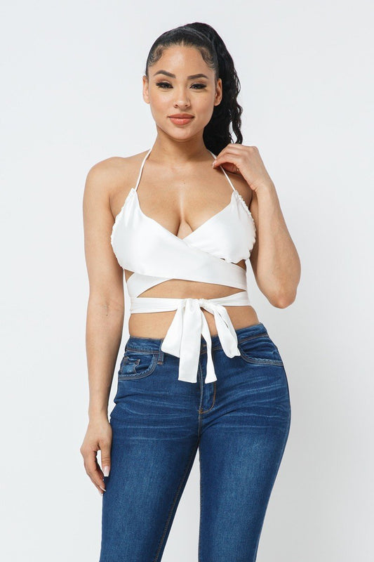 Satin Wrap Around Top - Absolute Fashion 2020