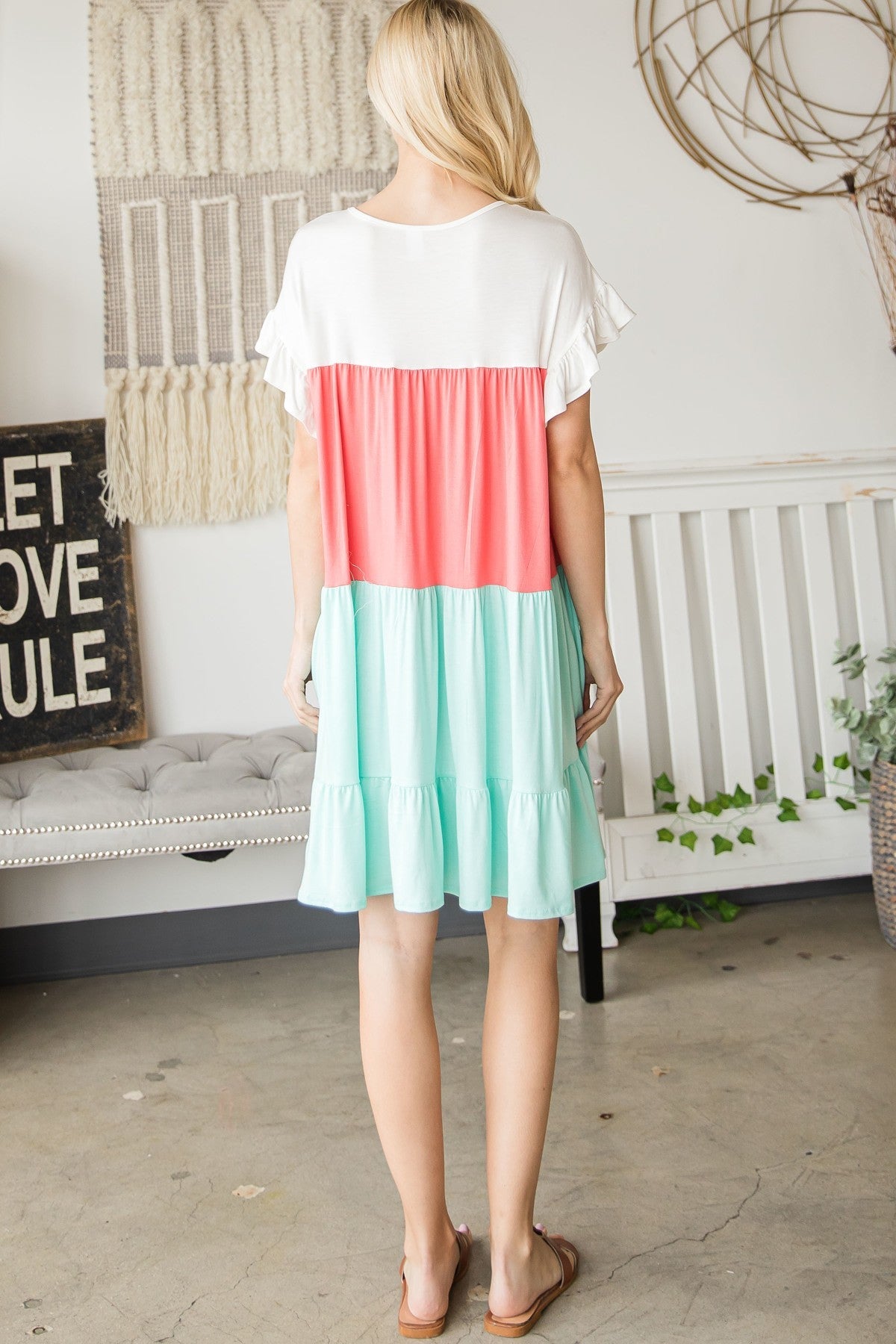 Tiered Colorblock Mini Dress - Absolute Fashion 2020