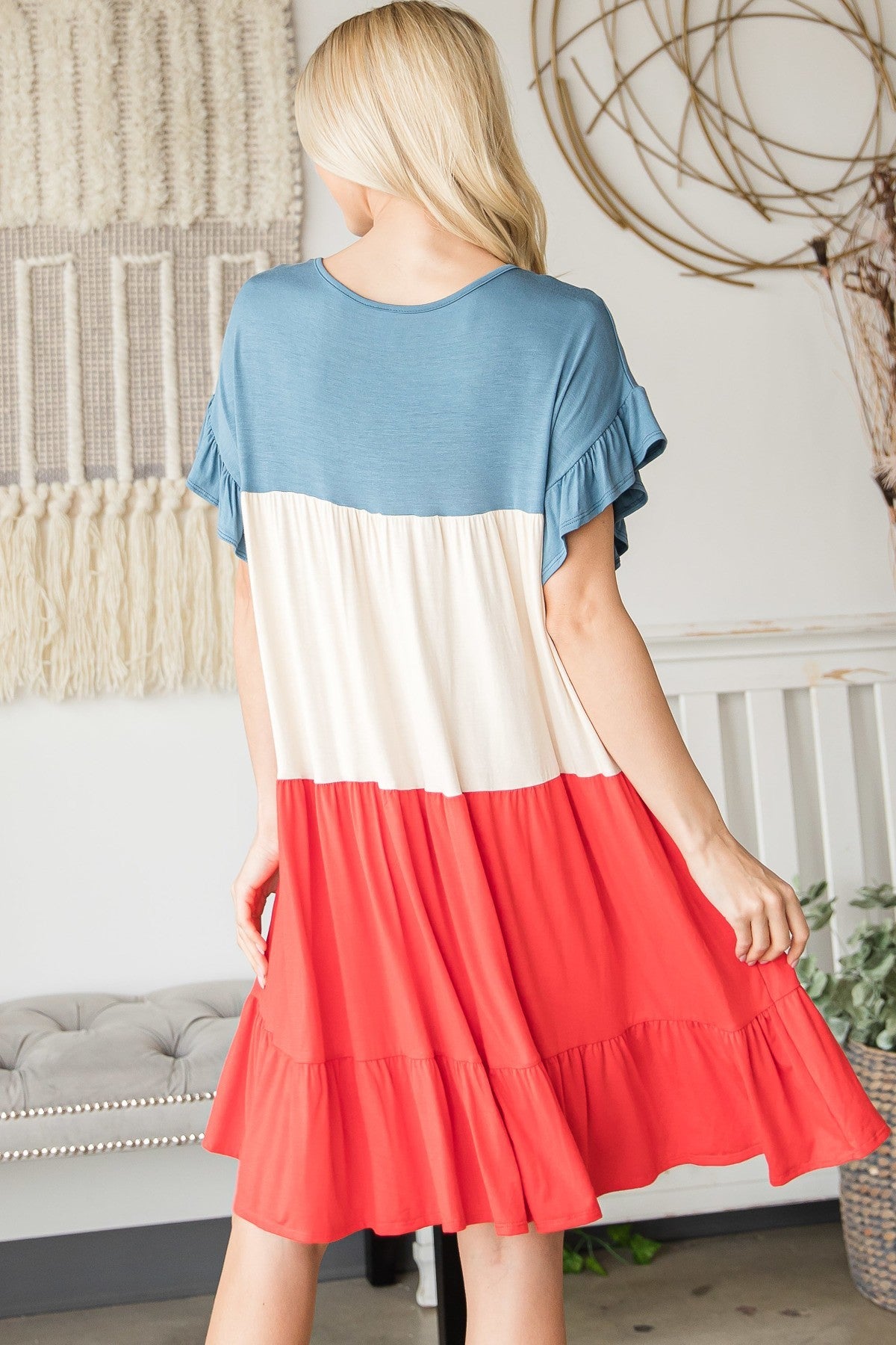 Tiered Colorblock Mini Dress - Absolute Fashion 2020