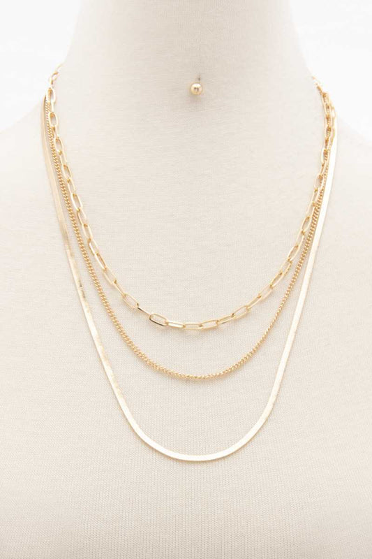 Flat Snake Chain Layered Necklace - Absolute Fashion 2020