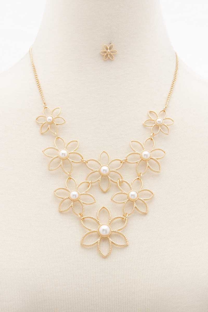 Flower Pearl Bead Necklace - Absolute Fashion 2020